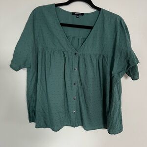 Madewell Green Button-Up Women's Top